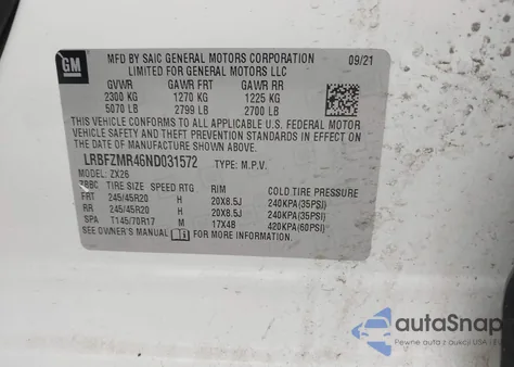 2022 Buick Envision Awd Preferred from USA, damaged, VIN LRBFZMR46ND031572